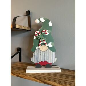 Candy Cane Wooden Christmas Gnome